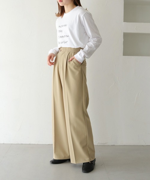 HER CLOSET(ハークローゼット)の「【HER CLOSET】WEB限定手描きロゴロンT WEB LIMITED HAND-DRAWN LOGO LONG TEE(Tシャツ/カットソー・レディース・オフホワイト/ブラック・S/M)」の12枚目の写真
