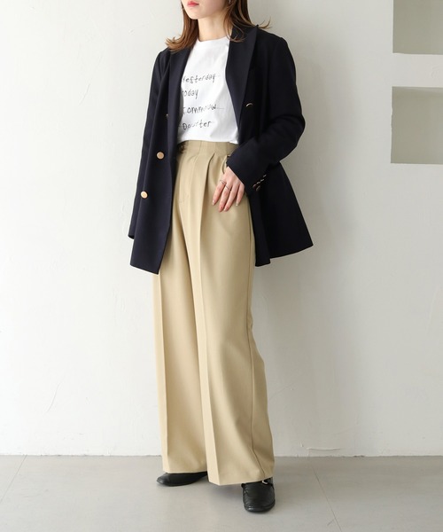 HER CLOSET(ハークローゼット)の「【HER CLOSET】WEB限定手描きロゴロンT WEB LIMITED HAND-DRAWN LOGO LONG TEE(Tシャツ/カットソー・レディース・オフホワイト/ブラック・S/M)」の6枚目の写真