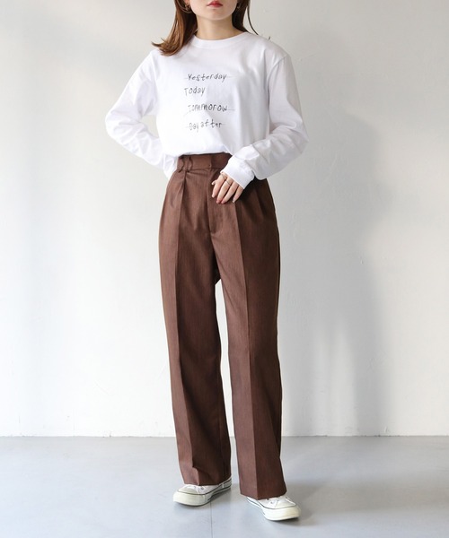 HER CLOSET(ハークローゼット)の「【HER CLOSET】WEB限定手描きロゴロンT WEB LIMITED HAND-DRAWN LOGO LONG TEE(Tシャツ/カットソー・レディース・オフホワイト/ブラック・S/M)」の16枚目の写真