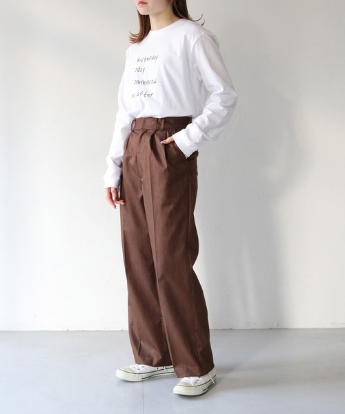 HER CLOSET(ハークローゼット)の「【HER CLOSET】WEB限定手描きロゴロンT WEB LIMITED HAND-DRAWN LOGO LONG TEE(Tシャツ/カットソー・レディース・オフホワイト/ブラック・S/M)」の19枚目の写真