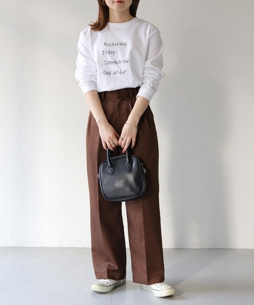 HER CLOSET(ハークローゼット)の「【HER CLOSET】WEB限定手描きロゴロンT WEB LIMITED HAND-DRAWN LOGO LONG TEE(Tシャツ/カットソー・レディース・オフホワイト/ブラック・S/M)」の21枚目の写真