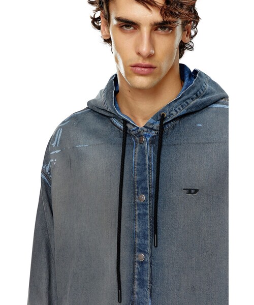 DIESEL（ディーゼル）の「メンズ シャツ デニム D-DEWNY-HOOD-S1 SHIRT