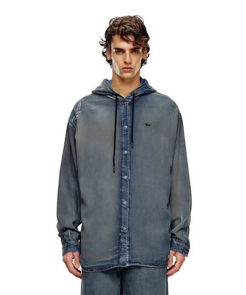 DIESEL（ディーゼル）の「メンズ シャツ デニム D-DEWNY-HOOD-S1