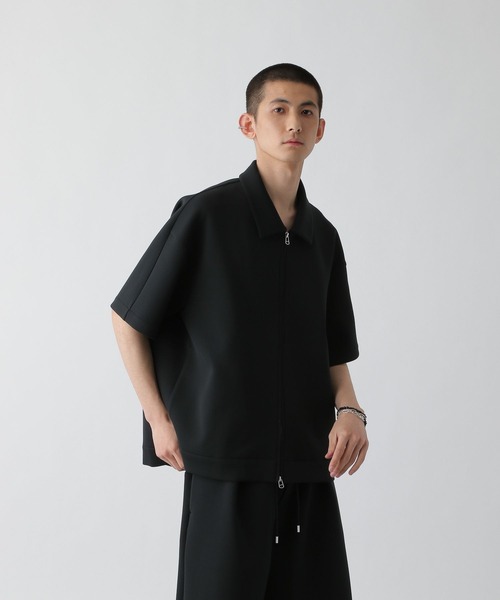 STERNBERG（スタンバーグ）の「STERNBERG/ダンボールニットZIPブルゾン/270709（その他アウター・メンズ・ライトベージュ/ブラック・MEDIUM/LARGE）」の2枚目の写真