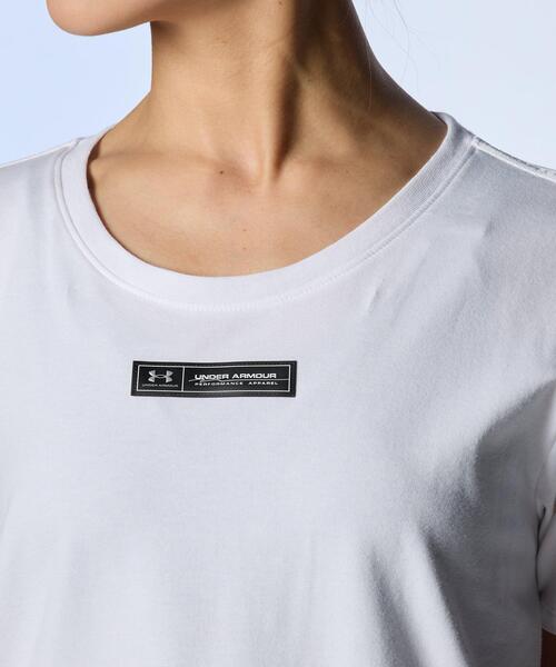 UNDER ARMOUR(アンダーアーマー)の「UAコットン ロングライン ショートスリーブTシャツ(トレーニング/レディース)(Tシャツ/カットソー・レディース・ホワイト・S/L/M/XL)」の4枚目の写真