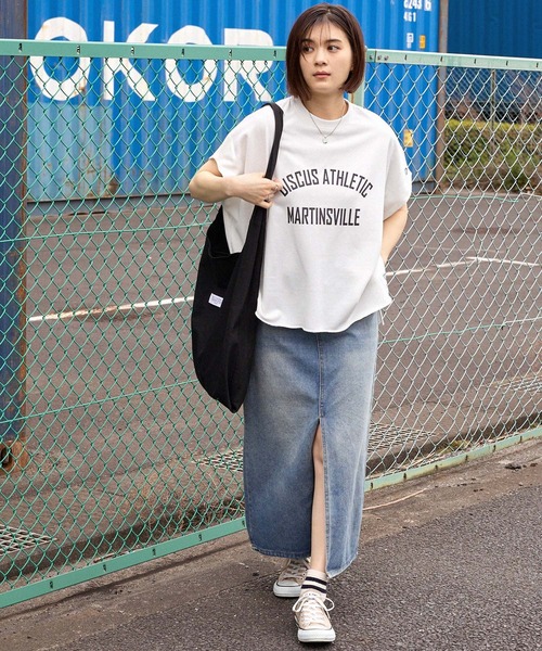 DISCUS ATHLETIC(ディスカス アスレチック)の「DISCUS ATHLETIC/ディスカス アスレチック フレンチテリー カレッジロゴ フレンチスリーブTシャツ(Tシャツ/カットソー・レディース・オートミール/ピンク/ブラック/オフホワイト・M)」の14枚目の写真