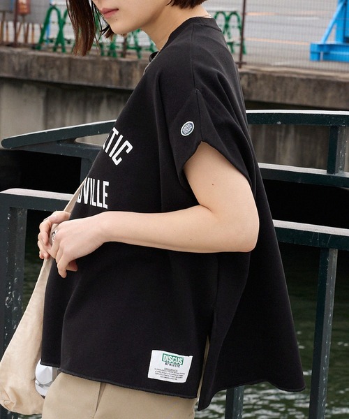DISCUS ATHLETIC(ディスカス アスレチック)の「DISCUS ATHLETIC/ディスカス アスレチック フレンチテリー カレッジロゴ フレンチスリーブTシャツ(Tシャツ/カットソー・レディース・オートミール/ピンク/ブラック/オフホワイト・M)」の18枚目の写真