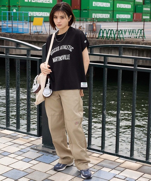 DISCUS ATHLETIC(ディスカス アスレチック)の「DISCUS ATHLETIC/ディスカス アスレチック フレンチテリー カレッジロゴ フレンチスリーブTシャツ(Tシャツ/カットソー・レディース・オートミール/ピンク/ブラック/オフホワイト・M)」の21枚目の写真