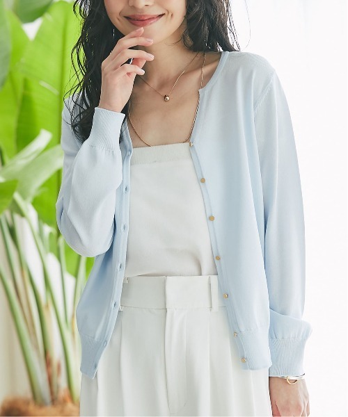 La boutique BonBon(ラブティックボンボン)の「クールタッチUVスキッパーカーディガン(カーディガン/ボレロ・レディース・ピンク/サックスブルー/ホワイト・FREE)」の2枚目の写真