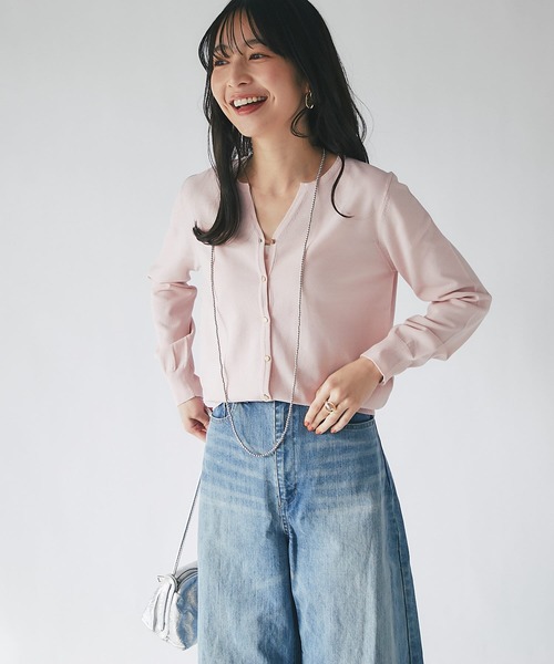 La boutique BonBon(ラブティックボンボン)の「クールタッチUVスキッパーカーディガン(カーディガン/ボレロ・レディース・ピンク/サックスブルー/ホワイト・FREE)」の7枚目の写真
