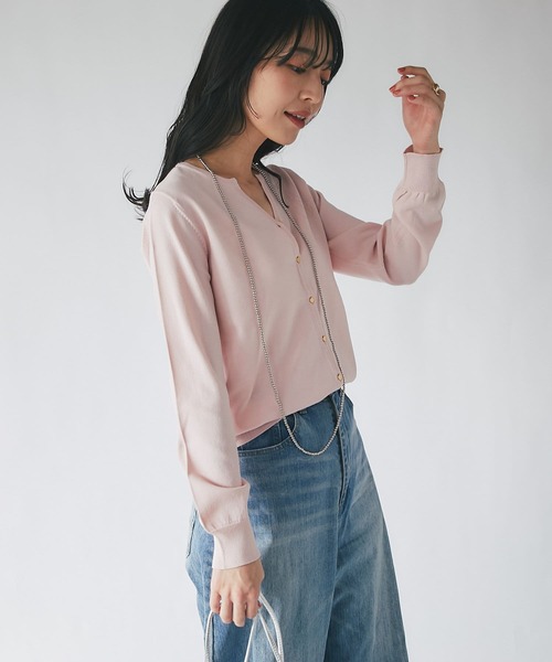 La boutique BonBon✨クールタッチUVスキッパーカーディガン　白 La boutique Bonbon カーディガン クールタッチUVスキッパー