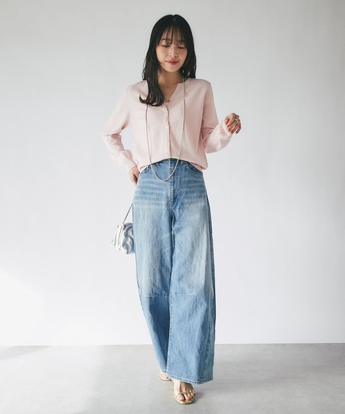 La boutique BonBon(ラブティックボンボン)の「クールタッチUVスキッパーカーディガン(カーディガン/ボレロ・レディース・ピンク/サックスブルー/ホワイト・FREE)」の4枚目の写真