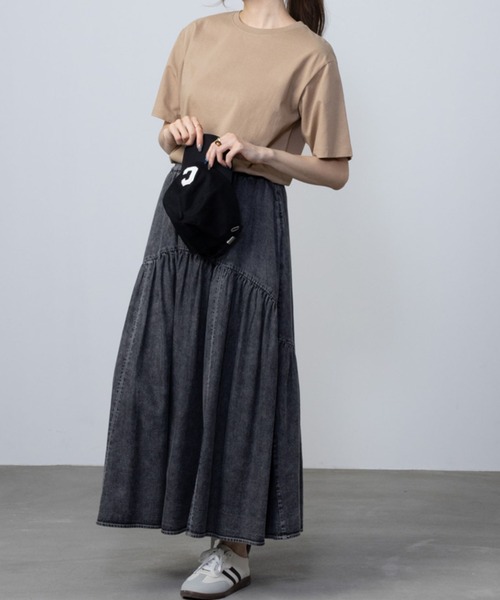 NAVY(ネイビー)の「NAVY 抗菌・UVカット・紫外線対策 ベーシッククルーTシャツ(Tシャツ/カットソー・レディース・ベージュ/ホワイト/ブラック/ネイビー/ブルーグリーン・M/L/XL/S)」の8枚目の写真