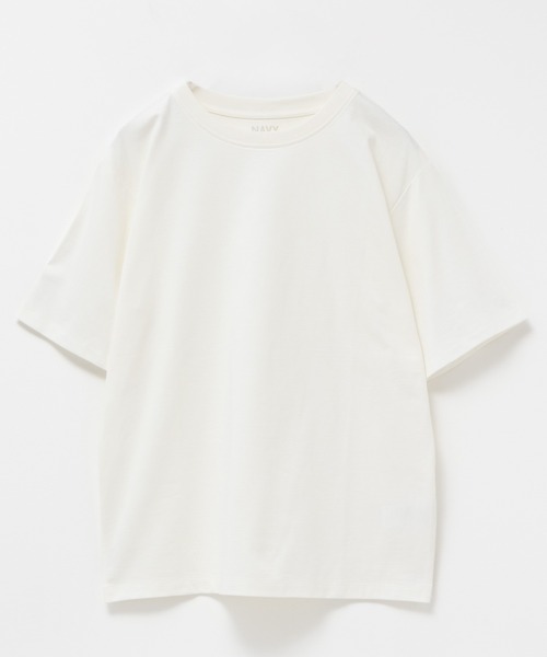 NAVY(ネイビー)の「NAVY 抗菌・UVカット・紫外線対策 ベーシッククルーTシャツ(Tシャツ/カットソー・レディース・ベージュ/ホワイト/ブラック/ネイビー/ブルーグリーン・M/L/XL/S)」の19枚目の写真
