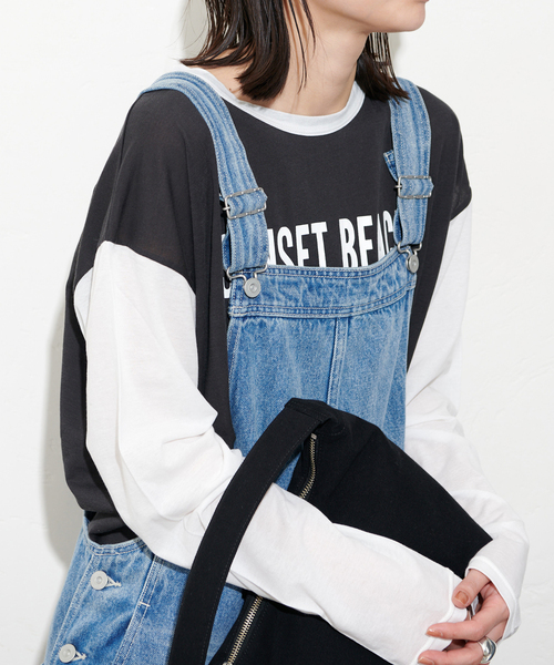 JOURNAL STANDARD(ジャーナルスタンダード)の「シアーロゴロンT(Tシャツ/カットソー・レディース・チャコールグレー/ホワイト・FREE)」の2枚目の写真