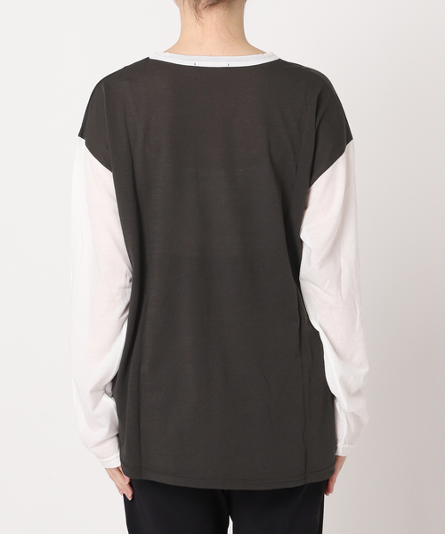 JOURNAL STANDARD(ジャーナルスタンダード)の「シアーロゴロンT(Tシャツ/カットソー・レディース・チャコールグレー/ホワイト・FREE)」の13枚目の写真