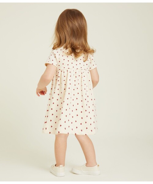 PETIT BATEAU(プチバトー)の「ハートプリントドレスボディ(ワンピース・キッズ・ホワイト系その他・12MONTH/6MONTH/18MONTH)」の3枚目の写真