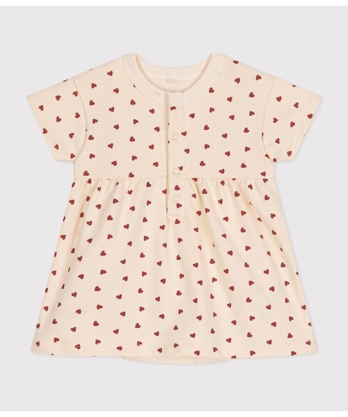 PETIT BATEAU(プチバトー)の「ハートプリントドレスボディ(ワンピース・キッズ・ホワイト系その他・12MONTH/6MONTH/18MONTH)」の6枚目の写真