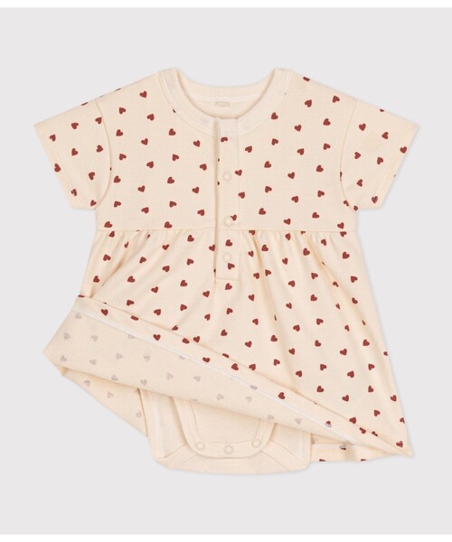 PETIT BATEAU(プチバトー)の「ハートプリントドレスボディ(ワンピース・キッズ・ホワイト系その他・12MONTH/6MONTH/18MONTH)」の7枚目の写真
