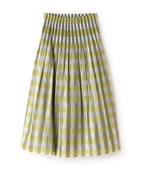 N.（N. Natural Beauty Basic）（エヌエヌナチュラルビューティーベーシック）の「◆ウエストプリーツチェックスカート（スカート・レディース・グリーン系その他/イエロー系その他・MEDIUM）」の3枚目の写真
