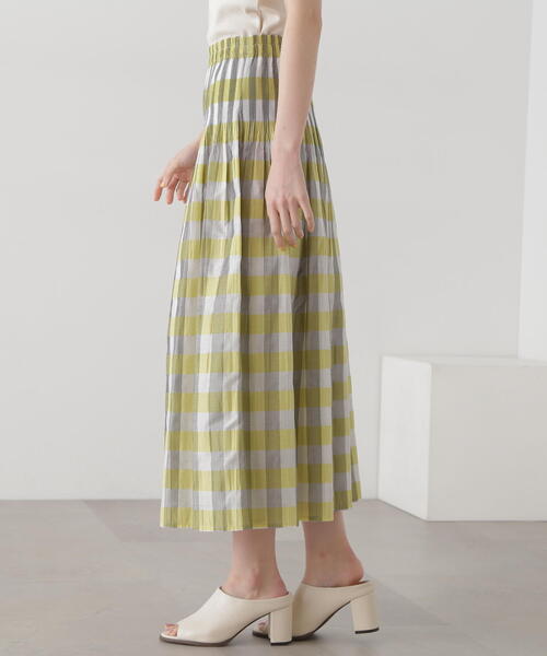 N.（N. Natural Beauty Basic）（エヌエヌナチュラルビューティーベーシック）の「◆ウエストプリーツチェックスカート（スカート・レディース・グリーン系その他/イエロー系その他・MEDIUM）」の13枚目の写真