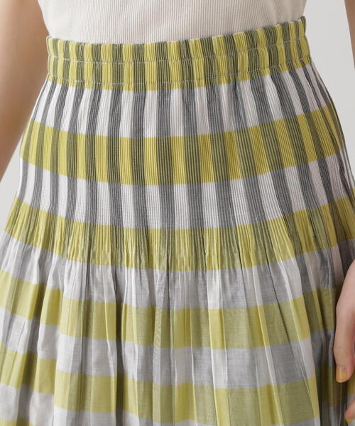 N.（N. Natural Beauty Basic）（エヌエヌナチュラルビューティーベーシック）の「◆ウエストプリーツチェックスカート（スカート・レディース・グリーン系その他/イエロー系その他・MEDIUM）」の15枚目の写真