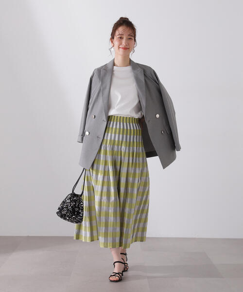 N.（N. Natural Beauty Basic）（エヌエヌナチュラルビューティーベーシック）の「◆ウエストプリーツチェックスカート（スカート・レディース・グリーン系その他/イエロー系その他・MEDIUM）」の22枚目の写真