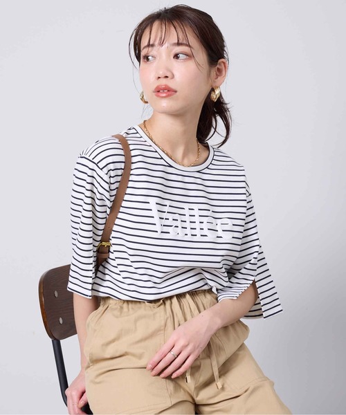 Chez toi(シェトワ)の「立体ロゴ袖スリットポンチプルオーバー(Tシャツ/カットソー・レディース・ネイビー/オフホワイト/アイボリー・FREE)」の16枚目の写真