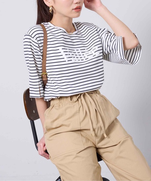 Chez toi(シェトワ)の「立体ロゴ袖スリットポンチプルオーバー(Tシャツ/カットソー・レディース・ネイビー/オフホワイト/アイボリー・FREE)」の17枚目の写真