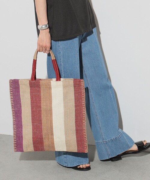 BEAMS HEART(ビームスハート)の「TARANGO / ジュートトートバッグ(トートバッグ・レディース・ブラック/レッド/ブルー・ONE SIZE)」の1枚目の写真