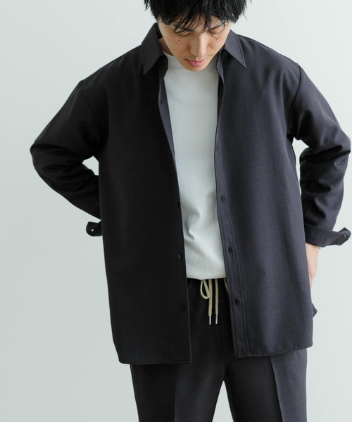 ITEMS URBANRESEARCH(アイテムズ アーバンリサーチ)の「ポリエステルトロ ロングスリーブ シャツ(シャツ/ブラウス・メンズ・ベージュ/ブラック/グレー・MEDIUM/LARGE)」の14枚目の写真