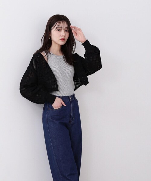 PROPORTION BODY DRESSING(プロポーションボディドレッシング)の「メッシュボレロカーディガン / 1214174401(カーディガン/ボレロ・レディース・ホワイト系その他/ブラック/ブルー・FREE)」の9枚目の写真