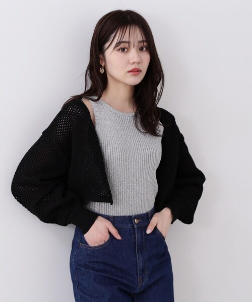 PROPORTION BODY DRESSING(プロポーションボディドレッシング)の「メッシュボレロカーディガン / 1214174401(カーディガン/ボレロ・レディース・ホワイト系その他/ブラック/ブルー・FREE)」の1枚目の写真