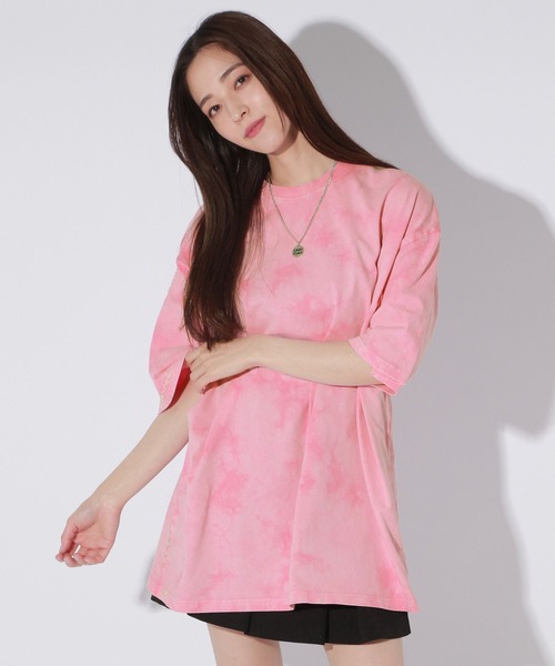 Anui（アニュイ）の「【UNISEX/2サイズ展開】ピグメントステッチTシャツ（Tシャツ/カットソー・レディース・チャコールグレー/ベージュ/ピンク・LARGE/MEDIUM）」の3枚目の写真