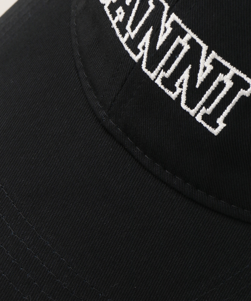 GANNI ガニー キャップ　ロゴ　ブラック　新品 GANNI(ガニー)｜ロゴ キャップ/ブラック の通販｜ELLESHOP