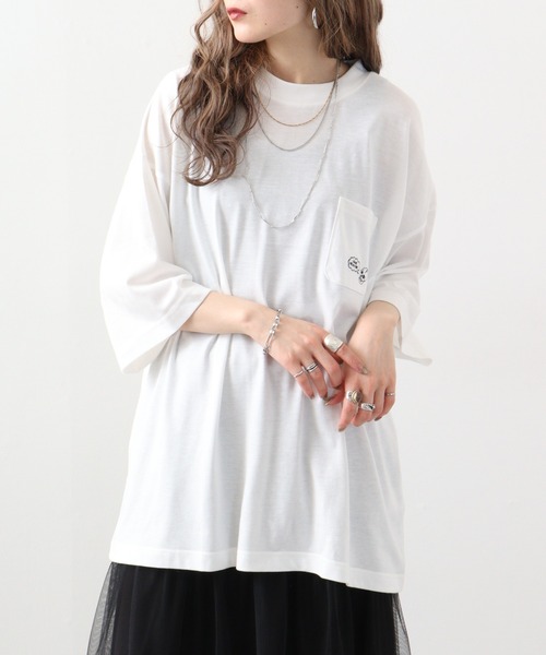 FUNALIVE(ファンアライブ)の「スカル柄刺繍+プリント半袖Tシャツアソート(Tシャツ/カットソー・メンズ・ホワイト/グリーン/ブラック系1/レンガ/ブラック系2/ブラック/ホワイト系1/サックスブルー/ホワイト系2・M/L)」の3枚目の写真