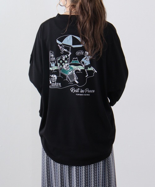 FUNALIVE(ファンアライブ)の「スカル柄刺繍+プリント半袖Tシャツアソート(Tシャツ/カットソー・メンズ・ホワイト/グリーン/ブラック系1/レンガ/ブラック系2/ブラック/ホワイト系1/サックスブルー/ホワイト系2・M/L)」の17枚目の写真