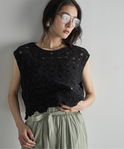 THE YOn（ザヨン）の「トーションレースフレンチスリーブトップス（その他トップス・レディース・ナチュラル/ブラック/マルチ・FREE）」の22枚目の写真