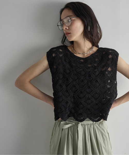THE YOn（ザヨン）の「トーションレースフレンチスリーブトップス（その他トップス・レディース・ナチュラル/ブラック/マルチ・FREE）」の20枚目の写真