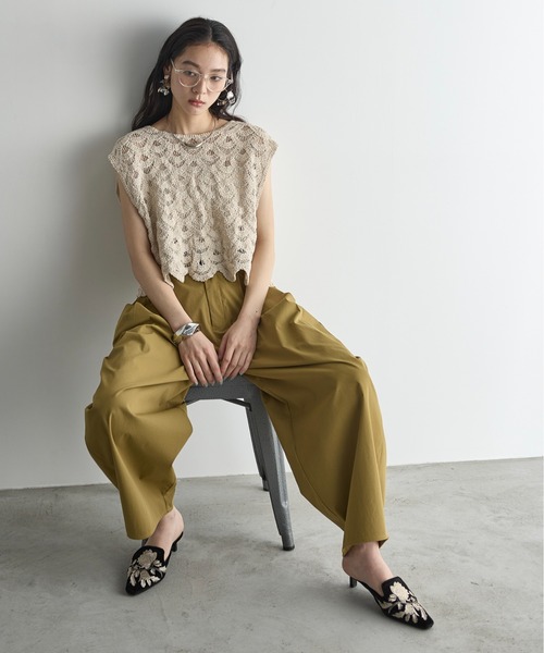 THE YOn（ザヨン）の「トーションレースフレンチスリーブトップス（その他トップス・レディース・ナチュラル/ブラック/マルチ・FREE）」の17枚目の写真