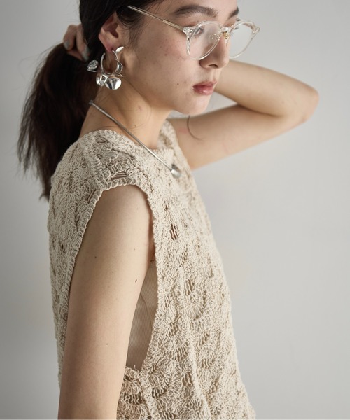 THE YOn（ザヨン）の「トーションレースフレンチスリーブトップス（その他トップス・レディース・ナチュラル/ブラック/マルチ・FREE）」の6枚目の写真