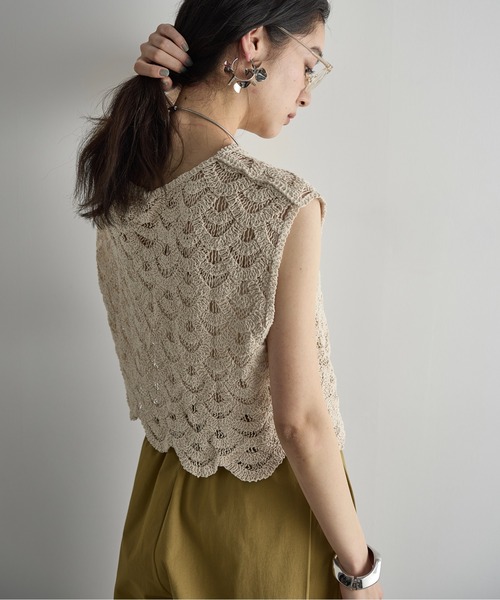 THE YOn（ザヨン）の「トーションレースフレンチスリーブトップス（その他トップス・レディース・ナチュラル/ブラック/マルチ・FREE）」の4枚目の写真