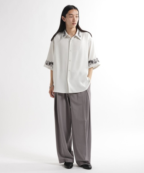 HARE（ハレ）の「【SET UP対応 イージーケア】TOROMIシシュウシャツSS(HARE)（シャツ/ブラウス・メンズ・ブルー/ホワイト/ブラック/パープル/グレー/ブルー系その他/ホワイト系その他/ダークブラウン/グレー系その他/ブルー系その他2/ブラック系その他・SMALL/MEDIUM）」の17枚目の写真