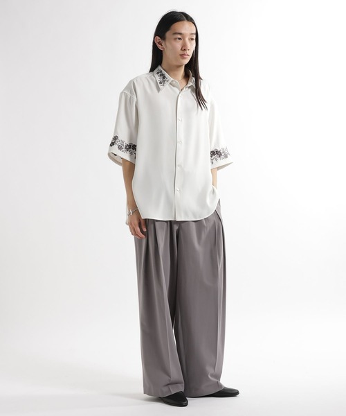 HARE（ハレ）の「【SET UP対応 イージーケア】TOROMIシシュウシャツSS(HARE)（シャツ/ブラウス・メンズ・ブルー/ホワイト/ブラック/パープル/グレー/ブルー系その他/ホワイト系その他/ダークブラウン/グレー系その他/ブルー系その他2/ブラック系その他・SMALL/MEDIUM）」の15枚目の写真