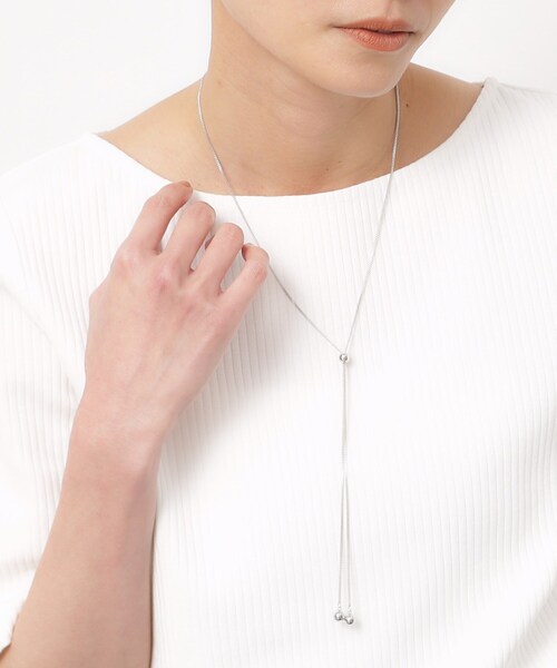 OPAQUE.CLIP(オペークドットクリップ)の「◆メタルボールスライドネックレス(ネックレス・レディース・シルバー/ゴールド・00)」の6枚目の写真