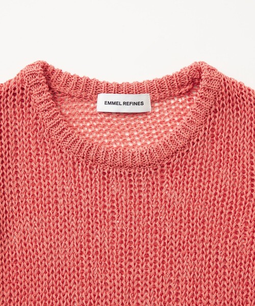 EMMEL REFINES(エメルリファインズ)の「<EMMEL REFINES>EM HW クルーネック メッシュ ニット プルオーバー(ニット/セーター・レディース・ナチュラル/ターコイズブルー/ピンク・FREE)」の6枚目の写真