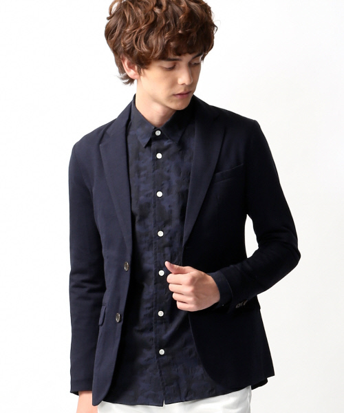 ABAHOUSE（アバハウス）の「【FLEX JACKET】サーフニットジャケット（テーラードジャケット・メンズ・グレー/ネイビー・3/2/4）」の2枚目の写真