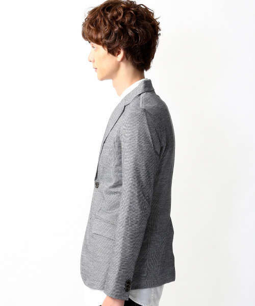 ABAHOUSE（アバハウス）の「【FLEX JACKET】サーフニットジャケット（テーラードジャケット・メンズ・グレー/ネイビー・3/2/4）」の3枚目の写真
