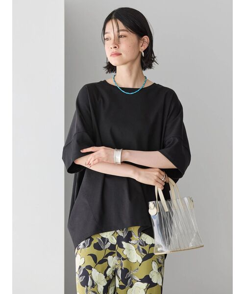 AMERICAN HOLIC(アメリカンホリック)の「UVカット+接触冷感 コクーンカットプルオーバー(Tシャツ/カットソー・レディース・グリーン/オフホワイト/ブルー/チャコールグレー/グレイッシュベージュ/モカ/ブラック・M/L)」の15枚目の写真