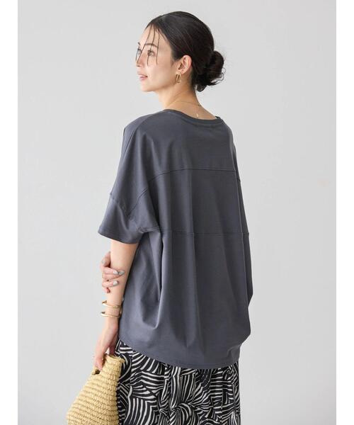 AMERICAN HOLIC(アメリカンホリック)の「UVカット+接触冷感 コクーンカットプルオーバー(Tシャツ/カットソー・レディース・グリーン/オフホワイト/ブルー/チャコールグレー/グレイッシュベージュ/モカ/ブラック・M/L)」の3枚目の写真